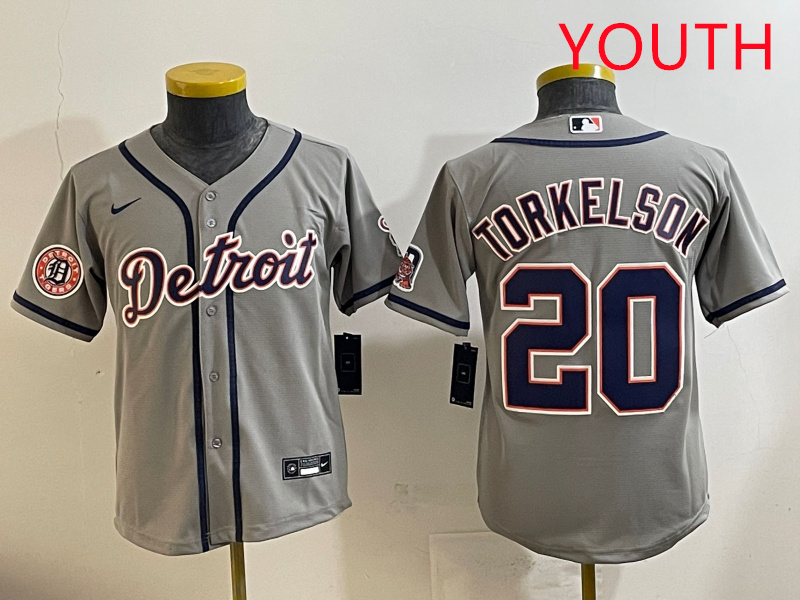 Youth 2025 Detroit Tigers 20 Torkelson grey Nike MLB jersey style 4